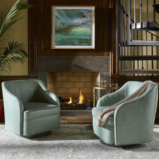 Rouche Swivel Leather Chairii